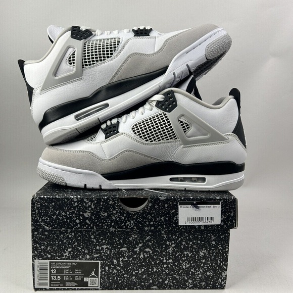 Nike Shoes Air Jordan 4 Retro “Military Black White Grey” 2024 - Picture 3 of 5